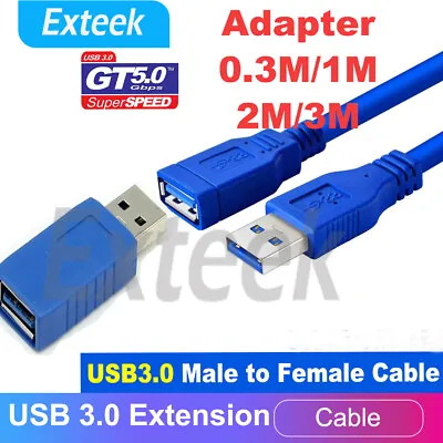 USB 3.0 Male To Female Data Extension Cord PC Game Laptop Super Speed Cable • $4.74