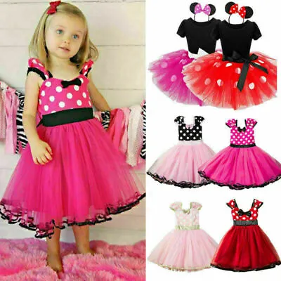 £7.69 • Buy Kids Girl Baby Minnie Mouse Tutu Tulle Dress Birthday Fancy Party Princess Dress