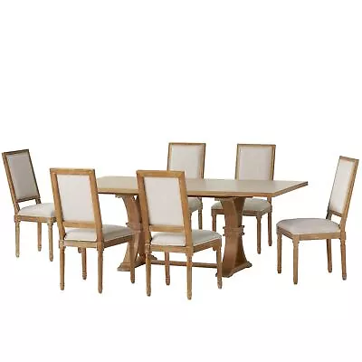 Beckstrom French Country Wood 7-Piece Expandable Dining Set • $1426.22