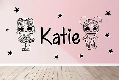 £4.99 • Buy Vinyl Wall Stickers LOL Stars Name Sticker Name Wall Transfers Girls Childs Room