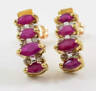 Vintage Ruby And Diamond Earrings • $260