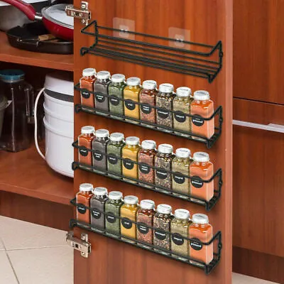 2/4Pcs Spice Jar Rack Kitchen Cupboard Door Wall Storage Organiser Herb Cabinet • £8.99