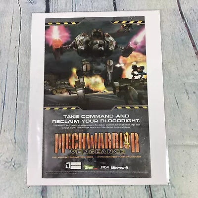 2001 Mech Warrior 4 Vintage Video Game Print Ad/Poster Advertising Promo Art • $10.49