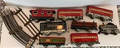 Vintage Marx Toy Train Locomotive Guts 7 Cars & Caboose 5 Pieces Of Track. • $29.99