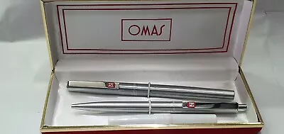 Omas Fontain Pen + Ballpen Vintage 80/90 Color Silver Original New • $217.22