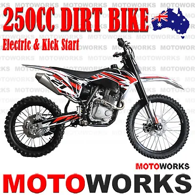 Motoworks 250CC Bigfoot DIRT TRAIL PIT MOTOR 2 WHEELS PRO BIKE Electric Start Rd • $2299