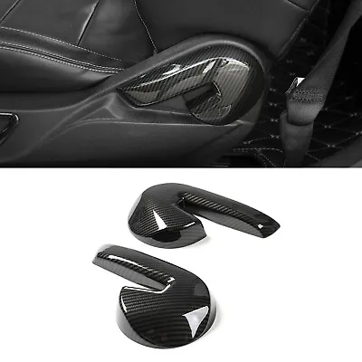Seat Backrest Adjust Handle Button Cover Trim For Ford Mustang 15+ Carbon Fiber • $16.69