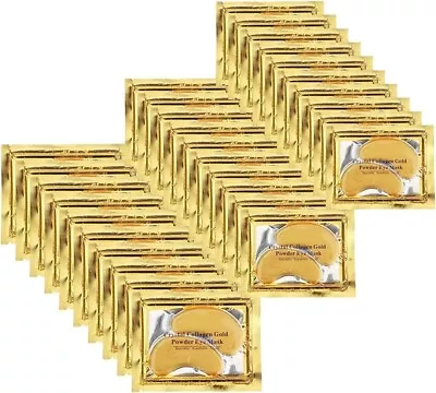 30 Piar Under Eye Crystal Collagen Gel Pad Gold 24k Face Mask Anti Aging Wrinkle • £8