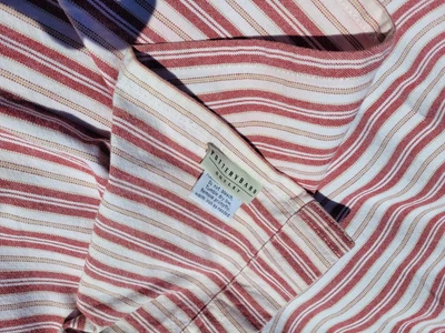 $4.99 • Buy Pottery Barn Outlet Red Ticking Stripe Shower Curtain - Used With Flaws