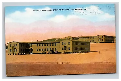 Vintage 1940's Military Postcard Marine Barracks Camp Pendleton California • $17.97