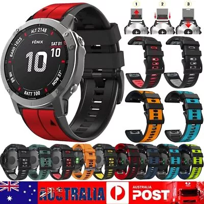 For Garmin Fenix 7 7X Pro 6 6X 5X Epix Pro Silicone Band Replacement Sport Strap • $12.99