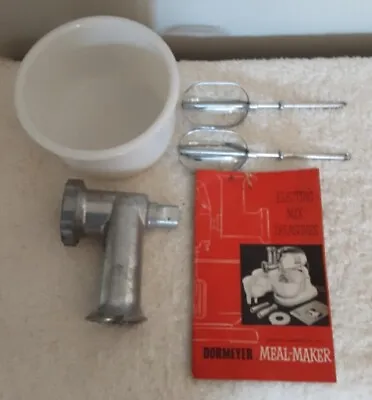 Vintage Beaters Bowl Operating Manual & Meat Grinder Attachment For Dormeyer • $20