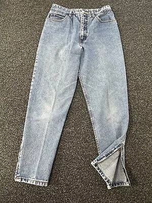 Vintage Guess Jeans Womens 30 Acid Denim High Rise Tapered Zipper Ankles USA 80s • $70.42