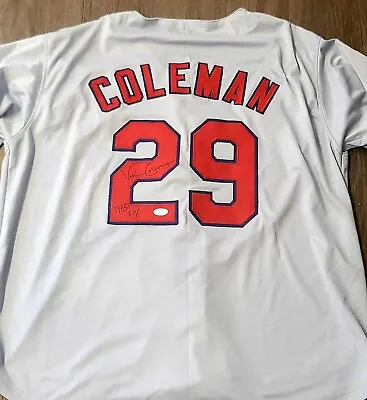 Vince Coleman Signed St. Louis Cardinals Jersey (JSA COA)Rookie Of The Year 1985 • $29.99