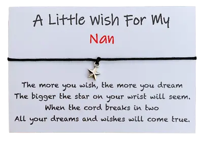 Nan Birthday Gift Wish Bracelet Card From Grandchildren Little Keepsake Present • £3.51