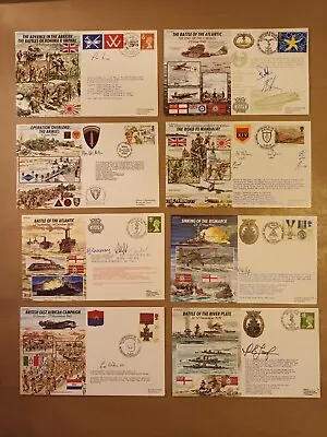 Signed Military Covers Including Lieutenant Colonel Eric Wilson Vc Job Lot X 8 • £20