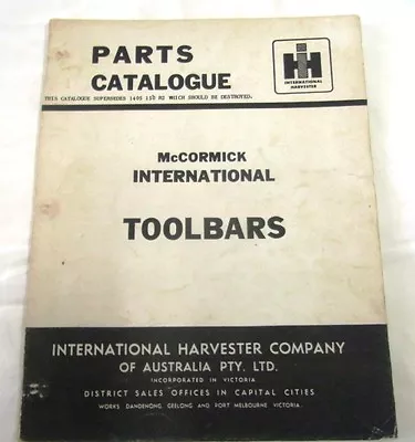 Mccormick International Toolbars 1966 Parts Catalogue • $29.99