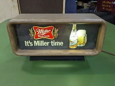 Vintage 1981 It's Miller Time Miller High Life Lighted Beer Bar Sign • $135