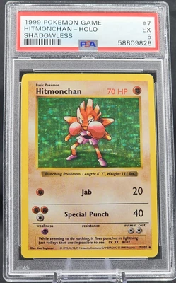 $25 • Buy Pokemon 1999 Base Set Shadowless Hitmonchan 7/102 Holo Rare PSA 5 EXCELLENT