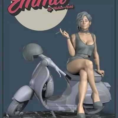 1/24 Resin Figure Model Kit Motorcycle Girl Unassembled Unpainted Toys NEW • $22.44