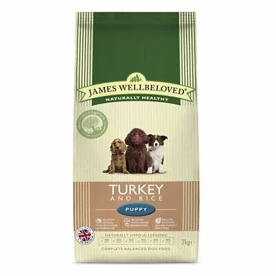 James Wellbeloved Puppy Turkey & Rice Kibble 2kg Balanced Complete Dry Dog Food • £17.65