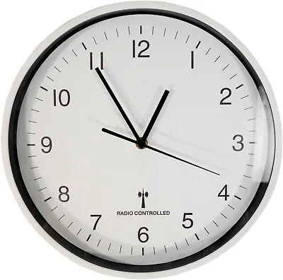 Wall Mounted 25cm Radio Controlled Clock Automatic Updates Battery Powered • £19.99