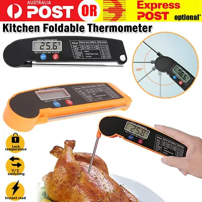 $7.95 • Buy Foldable Digital Thermometer Probe Temperature Kitchen Cooking BBQ Grilling Food