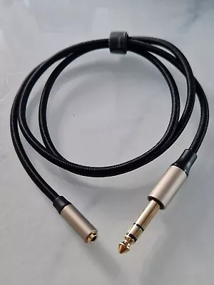 6.35mm Male 1/4in To 3.5mm Female 1/8in Headphone Amplifier Piano Jack Cable 1m • £7.99