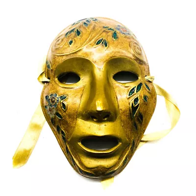 Vintage Solid Brass Figurine Mask 311-536 Home Decorative Collectible 4x5.5 In • $18.78