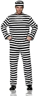 Underwraps Prisoner Jailbird Convict Adult Men Costume Halloween 30372 • $13.30
