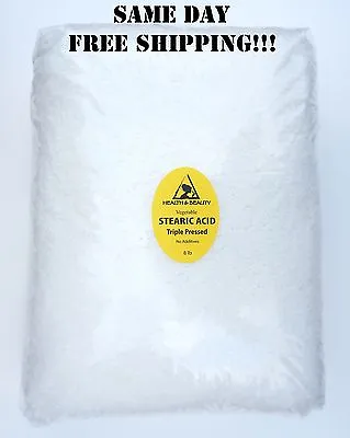 Stearic Acid Vegetable Triple Pressed Pastilles Beads 100% Pure 8 Lb • $38.99