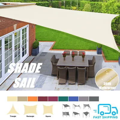 Heavy Duty Sun Shade Sail Garden Patio Awning Canopy 98% Uv Block Waterproof Uk • £12.99