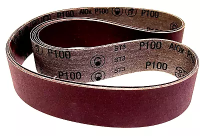 2-1/2  X 60 X 100 GRIT SANDING BELTS - 3M 341D - ALUMINUM OXIDE - 5 PIECES • $15.50