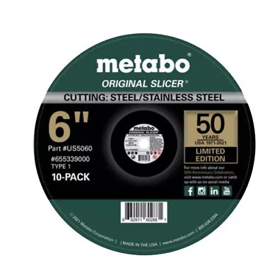 Metabo US5060 10-Pack Limited Edition 6 In. Original Slicers New • $140.83