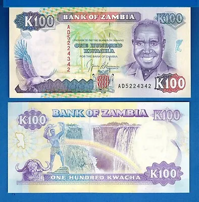 Zambia 100 Kwacha Year Uncirculated World Currency Banknote FREE SHIPPING • $1.05