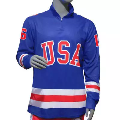 Mark Pavelich USA Hockey Miracle On Ice 1980 Official 1/4 Zip Pullover Medium- B • $32.50