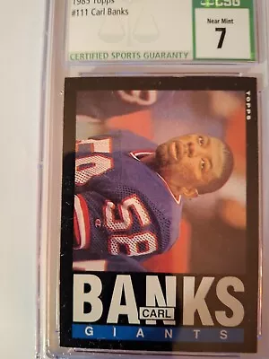 1985 Topps #111 Carl Banks CSG7 Near Mint • $6