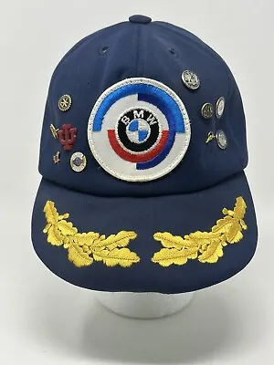 Vintage STYLE AUTO BMW Rainbow Logo Gold Leaf Snapback Cap Hat With Pins Rare • $66.50