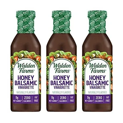 Walden Farms Honey Balsamic Vinaigrette Dressing 12 Oz. Bottle Pack Of 3 - Fr... • £37.64