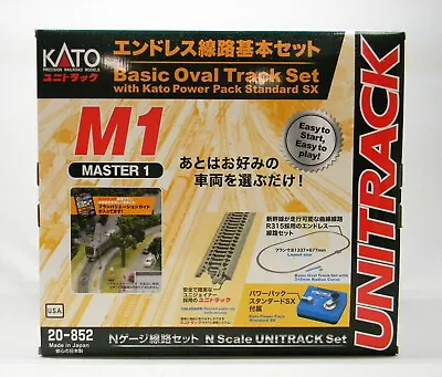 KATO N SCALE M1 BASIC OVAL TRACK SET /POWER PACK Train Transformer KAT20-852 NEW • $114.84