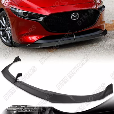 For 19-24 Mazda 3 Hatchback MS-Style Matt Black Front Bumper Lip Bodykit Spoiler • $89.99