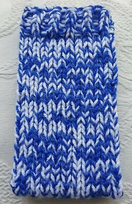 Mobile Phone Cover Sock Pouch Larger Plus Samsung Iphone Etc. Blue + White • £3.95