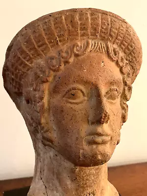 5th-4th BCE Etruscan Terracotta Female Head Of Hera Central Italy Museum Quality • $4025