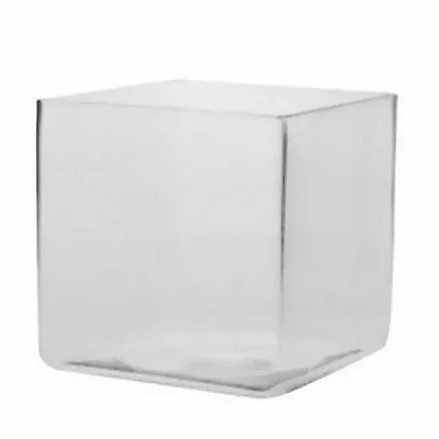 £13.99 • Buy Square 12cm Cube GlassTable Vase Function Tables Heavy Base Glassware Container