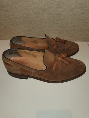 £13 • Buy Loake Lincoln 7 F Width Tassel Loafers Leather Sole Brown Suede Made In England