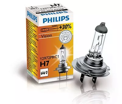 Philips H7 Vision Bright 12V +30% Halogen Headlight Bulb 55W 12972PRC1 (1 Pack) • $9.99
