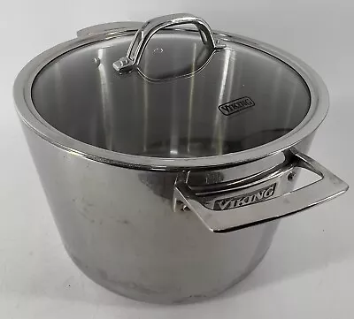 VIKING 3-Ply Stainless Steel 1050 Alloy Core 8Qt Stockpot Vented Glass Lid • $65