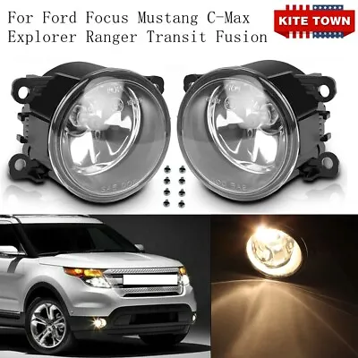 $22.49 • Buy New Pair Fog Lights For Ford Focus Mustang C-Max Explorer Ranger Transit Fusion