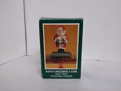 Midwest Of Cannon Falls Santa Holding Lamb Cast Iron Christmas Stocking Hanger • $54.99