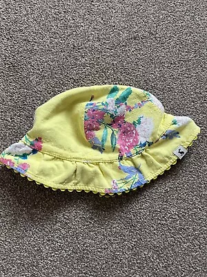 Joules Baby Yellow Floral Sunhat 6-12 Months • £3